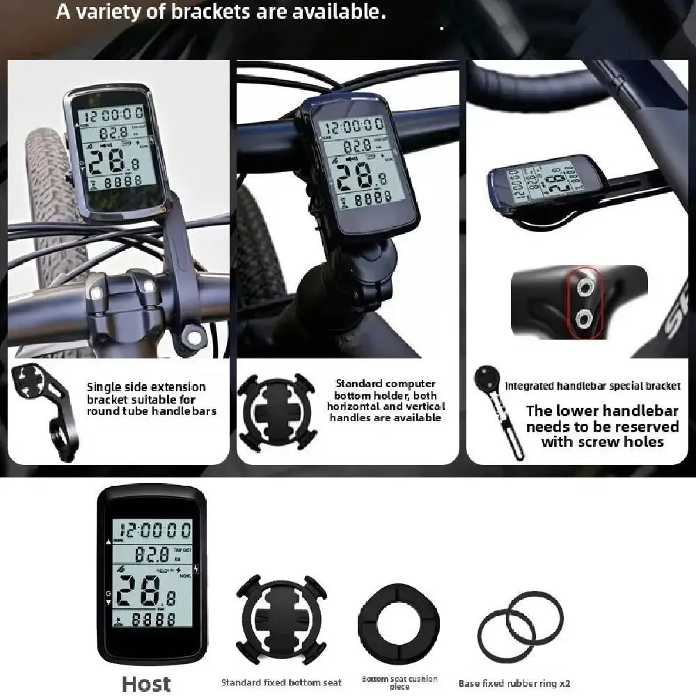 Waterproof Bike Speedometer 2.4 Inch Screen Rechargeable Bicycle Counter Odometer Digital Stopwatch Ultralight